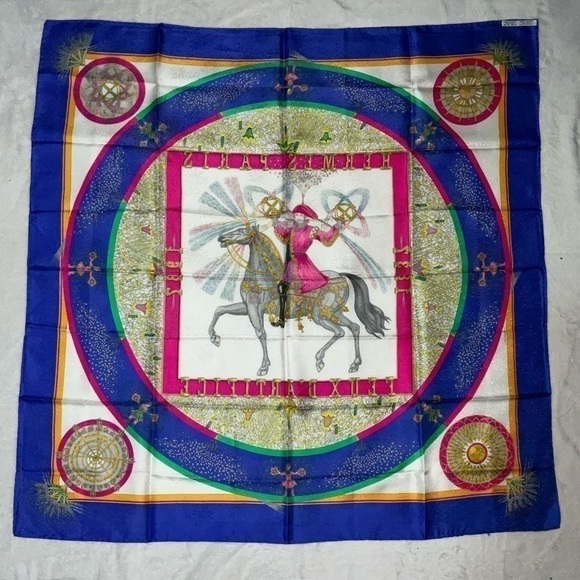 Hermes 150th Anniversary 100% Silk Scarf "Feux d"Artifice " by M. Duchene W/Box - Picture 3 of 16